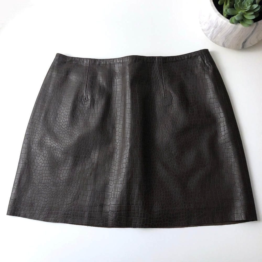Express Leather Skirt Size 5/6 Brown NWT